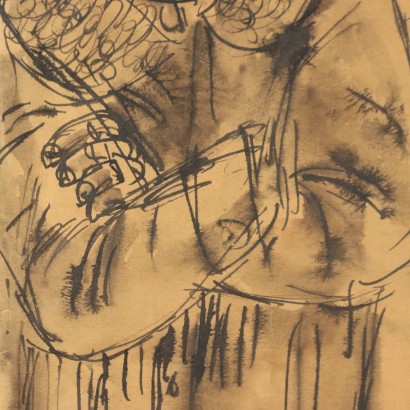 Dipinto di Giuseppe Migneco,Personaggi,Giuseppe Migneco,Giuseppe Migneco,Giuseppe Migneco