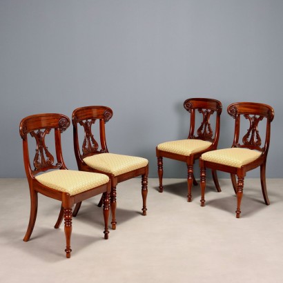 chaises, ensemble de quatre chaises victoriennes