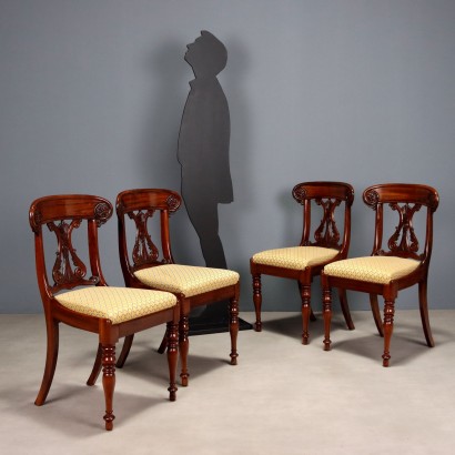 chaises, ensemble de quatre chaises victoriennes