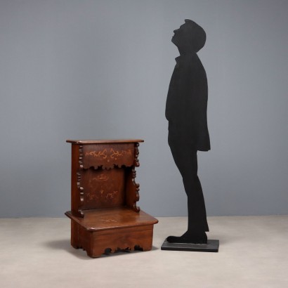 Agenouilloir, agenouilloir baroque en érable et noyer