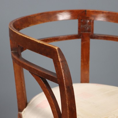 Pair of armchairs, Pair of armchairs in walnut-stained beech