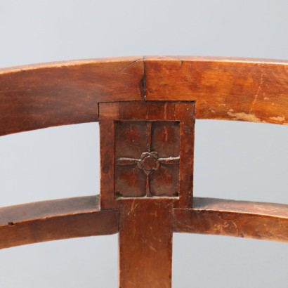 Pair of armchairs, Pair of armchairs in walnut-stained beech