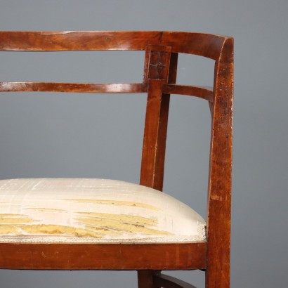 Pair of armchairs, Pair of armchairs in walnut-stained beech