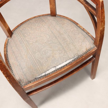 Pair of armchairs, Pair of armchairs in walnut-stained beech