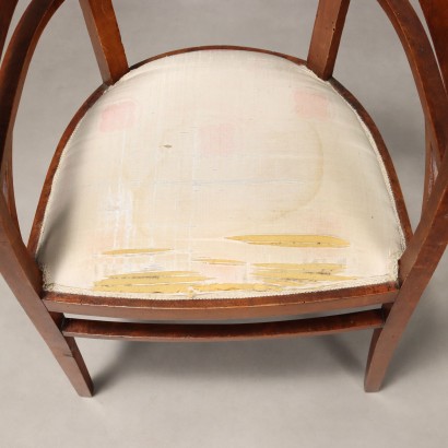 Pair of armchairs, Pair of armchairs in walnut-stained beech