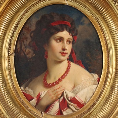 Dipinto Ritratto di Giovane Donna,Ritratto di giovane donna,Dipinto Ritratto di Giovane Donna