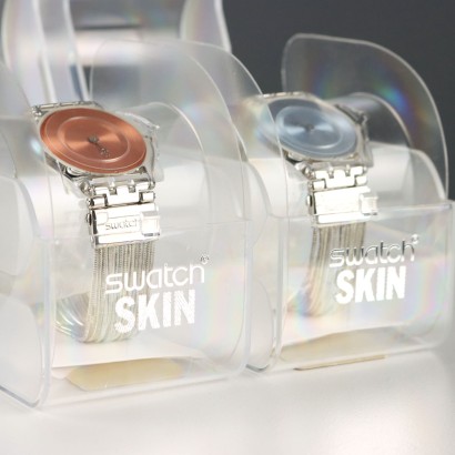 Coppia di Orologi Swatch Skin Silver M,Coppia Swatch Skin SFK130/SFK132 Silver