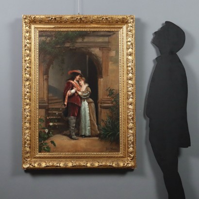 Painting by Louis Hippolyte (Ludovic) Mou,Galant scene,Louis Hippolyte Mouchot,Louis Hippolyte Mouchot,Louis Hippolyte Mouchot,Louis Hippolyte Mouchot