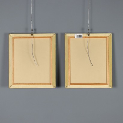 Coppia di dipinti con Figure Cinesi,Coppia di figure cinesi