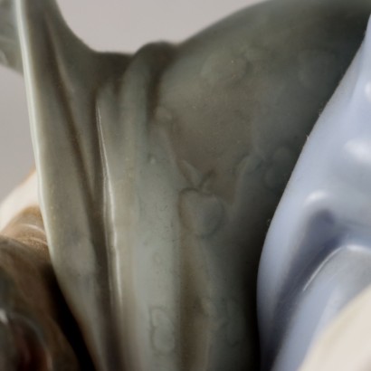 Little Girl with Dog Lladro Manufactory, Young Girl and Dog in Porcelain Manufactory