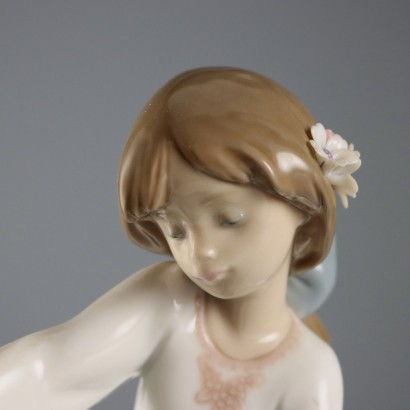 Little Girl with Dog Lladro Manufactory, Young Girl and Dog in Porcelain Manufactory
