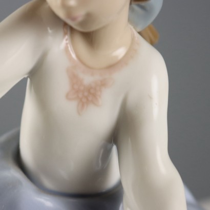 Little Girl with Dog Lladro Manufactory, Young Girl and Dog in Porcelain Manufactory