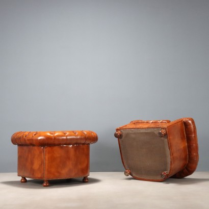 Coppia di Poltrone,Coppia di Poltrone in Stile Chesterfield