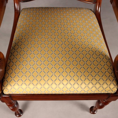 POLTRONCINE,Coppia di Poltrone Luigi Filippo in Mo