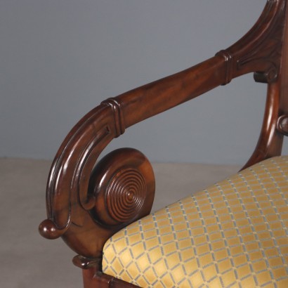 POLTRONCINE,Coppia di Poltrone Luigi Filippo in Mo