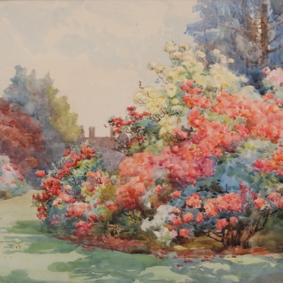 Dipinto di Patience E. Bishopp,Giardino fiorito,Patience E. Bishopp,Patience E. Bishopp,Patience E. Bishopp,Patience E. Bishopp
