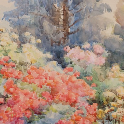 Dipinto di Patience E. Bishopp,Giardino fiorito,Patience E. Bishopp,Patience E. Bishopp,Patience E. Bishopp,Patience E. Bishopp