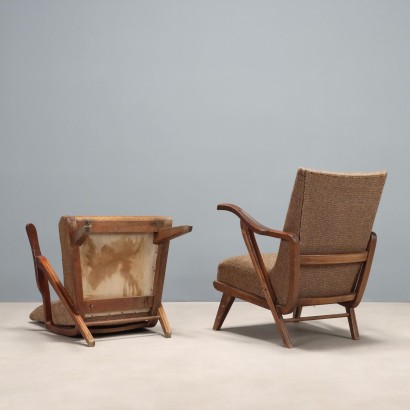 Due Poltrone con Braccioli in Legno An
