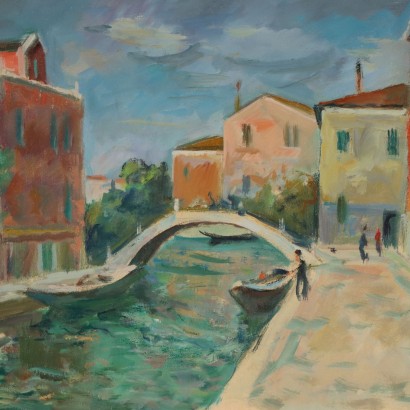 Dipinto di Eugenio Polesello,Canale a Venezia,Eugenio Polesello,Eugenio Polesello,Eugenio Polesello,Eugenio Polesello,Eugenio Polesello,Eugenio Polesello