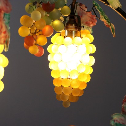 Lampada a cesto di frutta in vetro