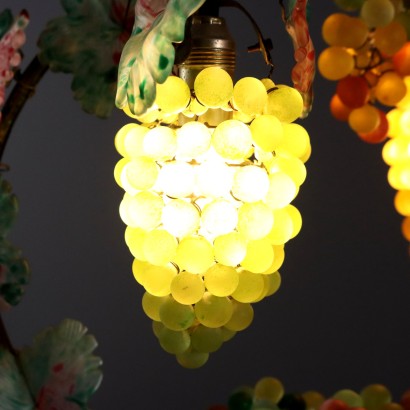 Lampada a cesto di frutta in vetro