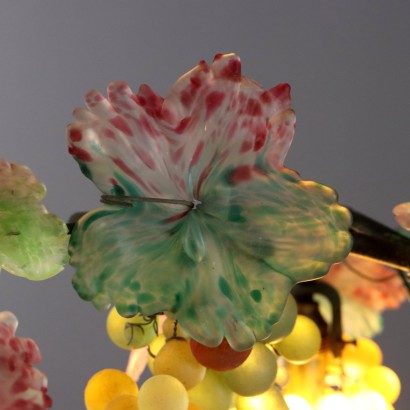 Lampada a cesto di frutta in vetro