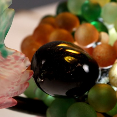 Lampada a cesto di frutta in vetro