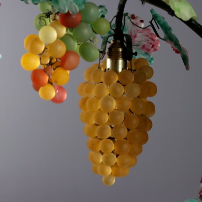 Lampada a cesto di frutta in vetro