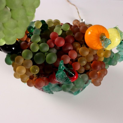 Lampada a cesto di frutta in vetro