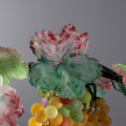 Lampada a cesto di frutta in vetro