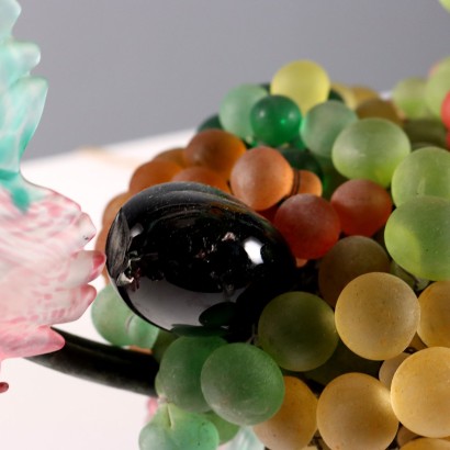 Lampada a cesto di frutta in vetro