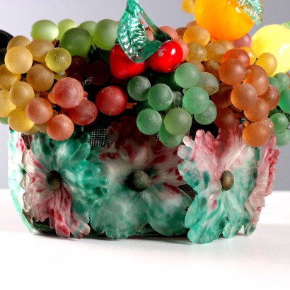 Lampada a cesto di frutta in vetro