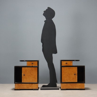 Due Comodini Decò anni '40,Due Comodini Déco anni '40