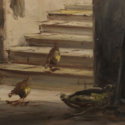 Dipinto Mario Fattori,Dipinto di Mario Fattori,Interno con focolare,Mario Fattori,Mario Fattori,Mario Fattori,Mario Fattori