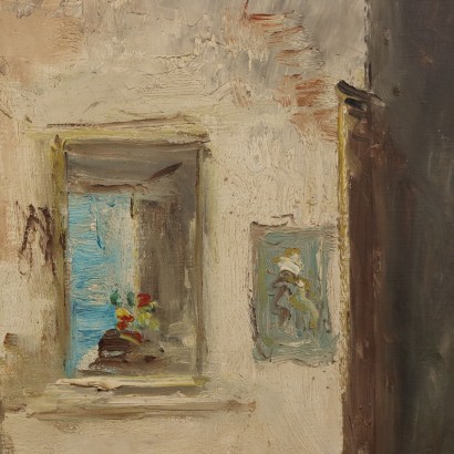 Dipinto Mario Fattori,Dipinto di Mario Fattori,Interno con focolare,Mario Fattori,Mario Fattori,Mario Fattori,Mario Fattori