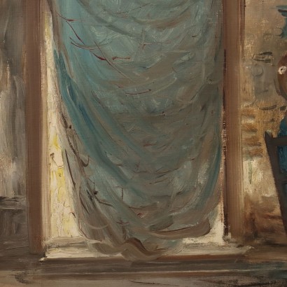 Dipinto Mario Fattori,Dipinto di Mario Fattori,Interno con focolare,Mario Fattori,Mario Fattori,Mario Fattori,Mario Fattori