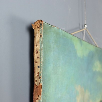 Dipinto Paesaggio con veduta di Omegna