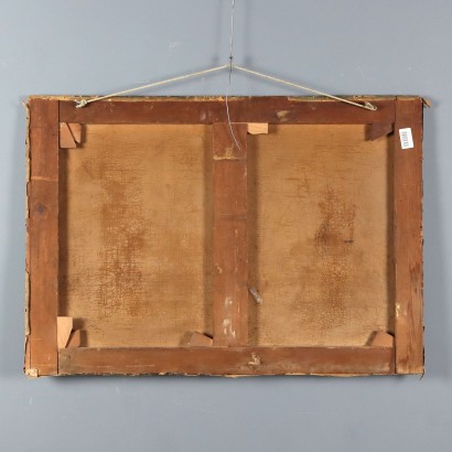 Dipinto Paesaggio con veduta di Omegna