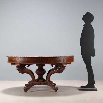 tavolo a cestello,Tavolo a Cestello allungabile in Noce