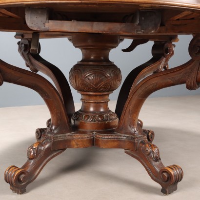 tavolo a cestello,Tavolo a Cestello allungabile in Noce