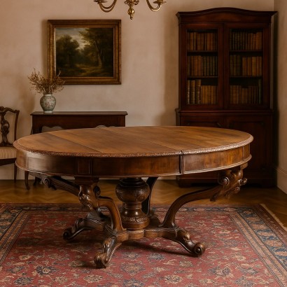 tavolo a cestello,Tavolo a Cestello allungabile in Noce