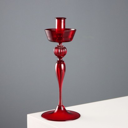 Candeliere in Vetro Rosso di Murano