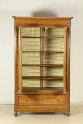 Bibliothek 2 Glas-Türen, Türen, verbleiten Scheiben, Schublade, kannelierte Säulen, wandte sich Füße