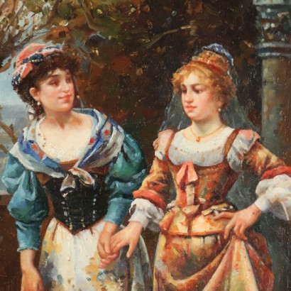 Dipinto di Frank Moss Bennett,Dame con un moschettiere,Frank Moss Bennett,Frank Moss Bennett,Frank Moss Bennett,Frank Moss Bennett