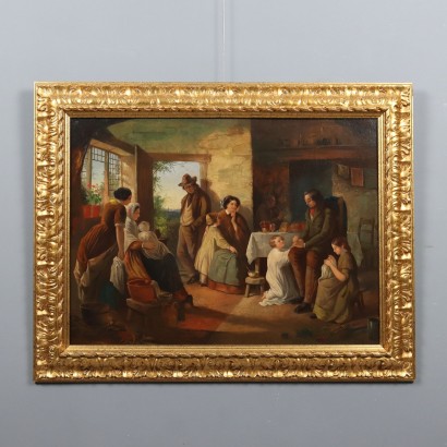 Dipinto Scena Familiare di Interno