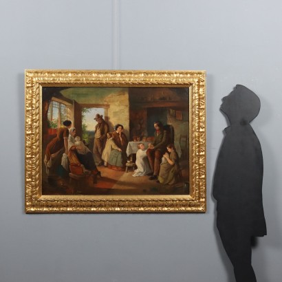Dipinto Scena Familiare di Interno