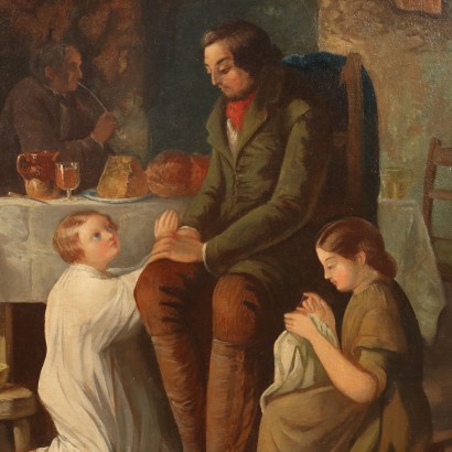 Dipinto Scena Familiare di Interno