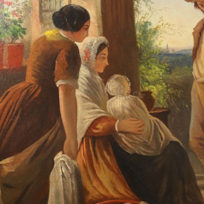 Dipinto Scena Familiare di Interno