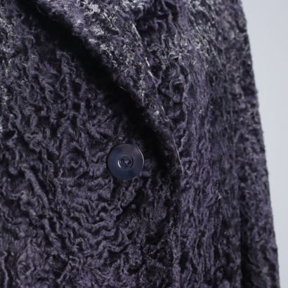 Cappotto Vintage in Astrakan Blu Botte