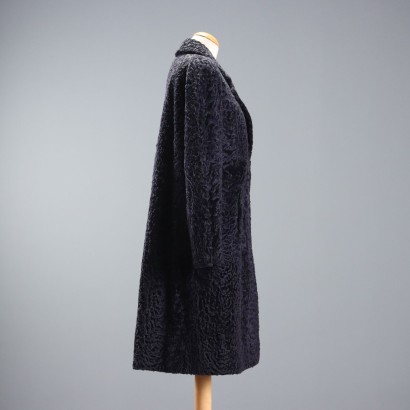 Cappotto Vintage in Astrakan Blu Botte
